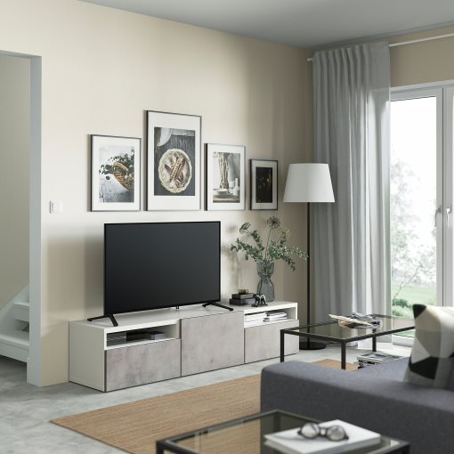 BESTÅ, TV шкаф с чекмеджета и врата, 494.358.88