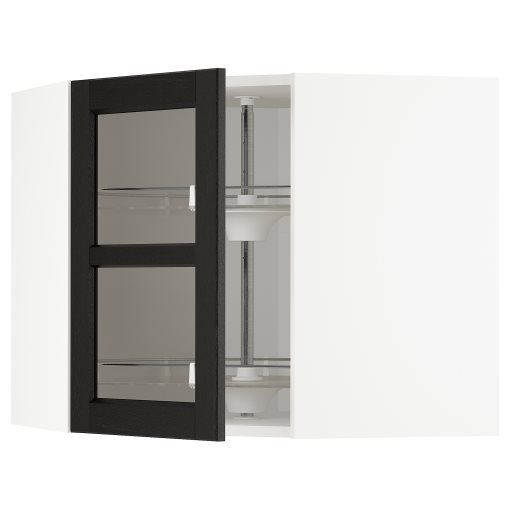 METOD, ъглов стенен шкаф + въртящ мех./стъкл. вр., 692.575.83 - IKEA България METOD, ъглов стенен шкаф + въртящ мех./стъкл. вр., 692.575.83