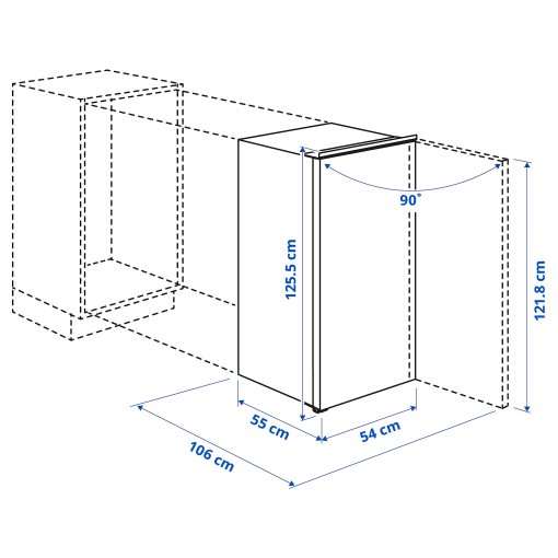 HALLNAS, хладилник с камера, IKEA 500, вграден, 005.728.67
