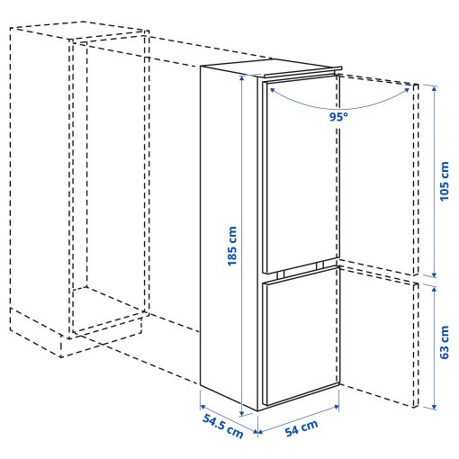 TINAD, хладилник/фризер, IKEA 500, вграден, 005.728.72