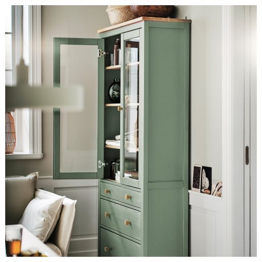 HEMNES, витрина с 3 чекмеджета, 005.961.61