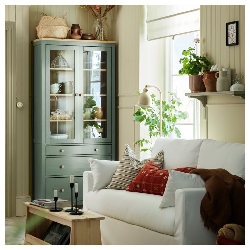 HEMNES, витрина с 3 чекмеджета, 005.961.61