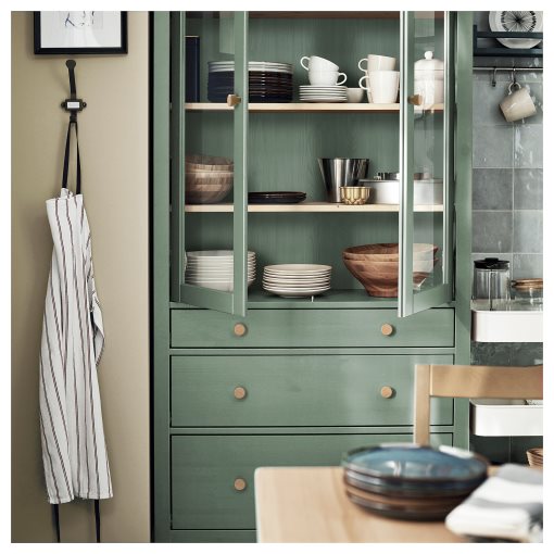 HEMNES, витрина с 3 чекмеджета, 005.961.61