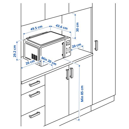 GÅTEBO, микров. фурна, ф-я за готвене с горещ въздух IKEA 500, 005.976.55