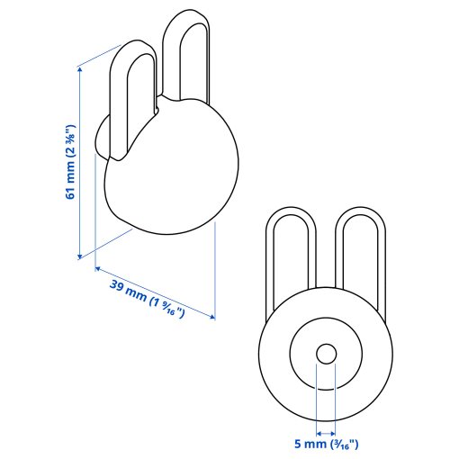 GREJSIMOJS, дръжка, зайче, 38 мм, 006.031.85