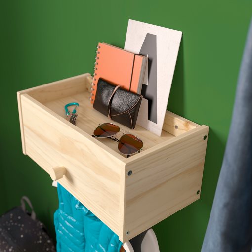 RAGGBERG, закачалка за палта с рафт, 006.111.28