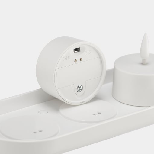 SKATGÅS, К-т LED чаени свещи, с поставка за зареждане, 006.115.95