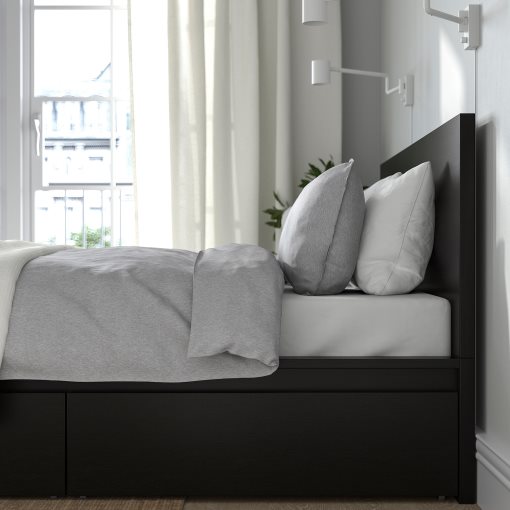 MALM, високо легло с 2 чекмеджета, 176x209 см, 091.304.79