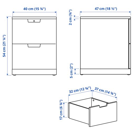 NORDLI, скрин с 2 чекмеджета, 092.398.27