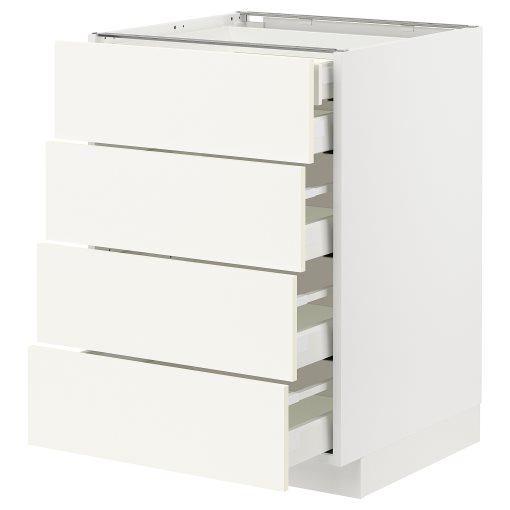 METOD/MAXIMERA, долен шкаф с 4 чела/2 ниски + 3 средни чекм., 095.071.65