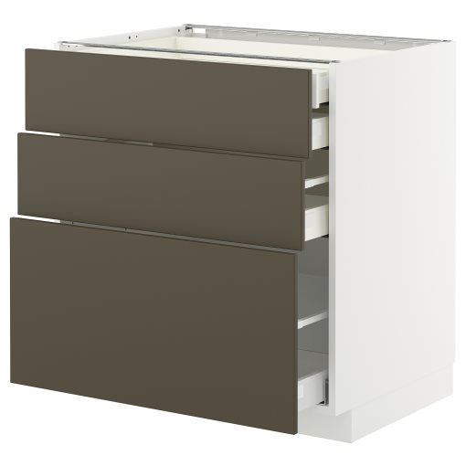 METOD/MAXIMERA, долен шкаф с 3 чела/2 ниски + 1 средно + 1 високо чекм., 095.584.14