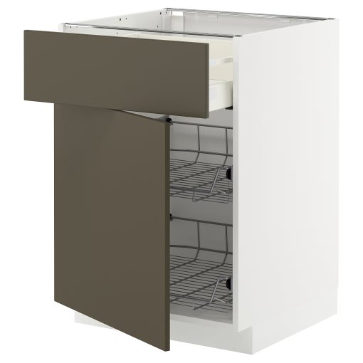 METOD/MAXIMERA, долен шкаф с тел. кошница/чекмедже/врата, 095.587.01