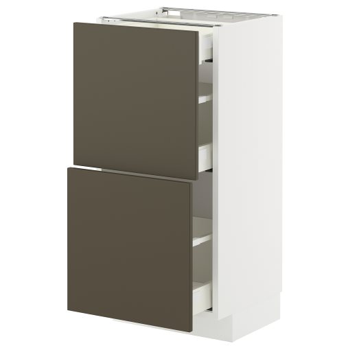 METOD/MAXIMERA, долен шкаф с 2 чела/3 чекмеджета, 095.588.00