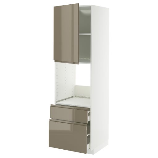 METOD/MAXIMERA, висок шкаф за фурна + врата/2 чела/1 средно/1 високо чекм., 095.774.41