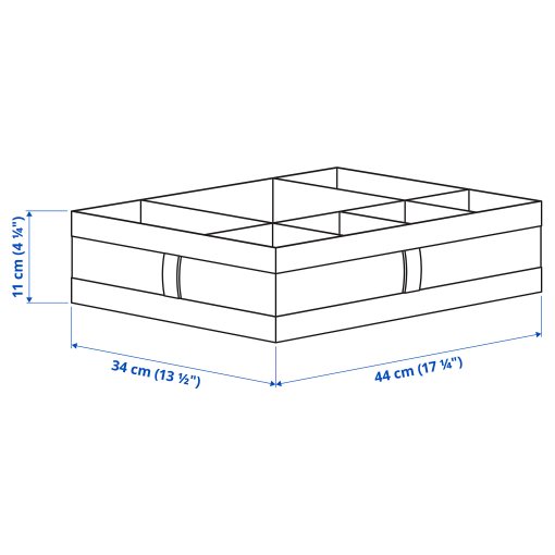 SKUBB, кутия с отделения 44х34х11см, бяло, 101.855.93