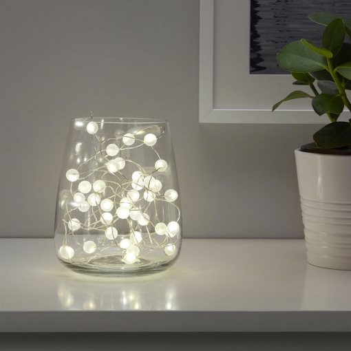 SNÖYRA, LED гирлянда с 40 лампички, за употреба на закрито/работи на батерии, 103.647.59