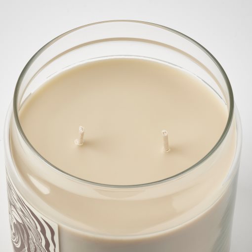 GLANSLIND, ароматна свещ с капак/ 2 фитила, опушена ванилия, 105.524.06
