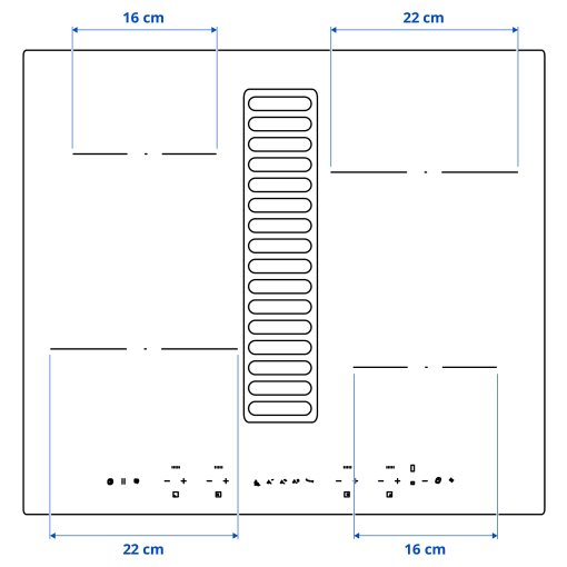 TÄCKNAN, индукц. котлон/вграден аспиратор, 60 см, IKEA 300, 105.986.35
