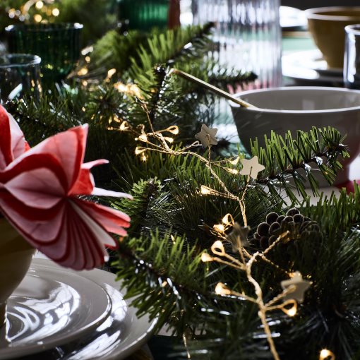 STRÅLA, LED светещ гирлянд, 80 кр., на батерии, 105.991.16