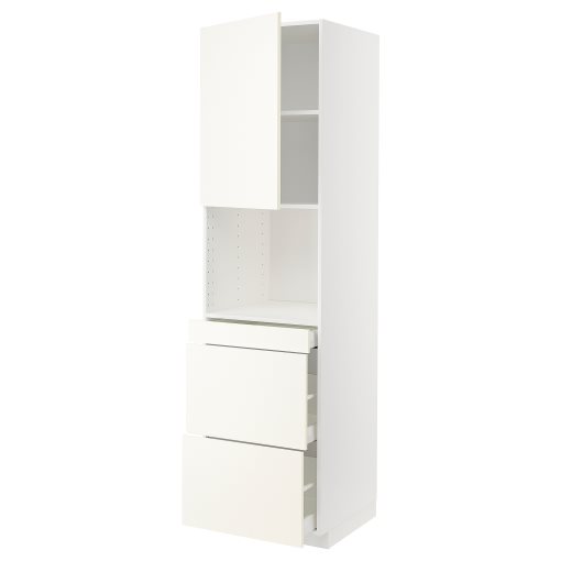 METOD/MAXIMERA, висок шкаф за комби микро, врата/3 чекм., 195.074.62