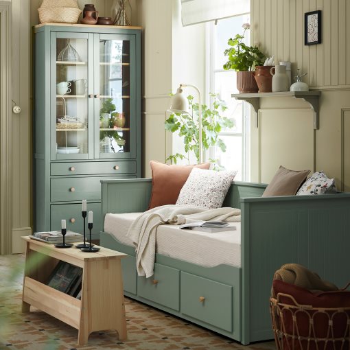 HEMNES, кушетка с 3 чекмеджета/2 матрака, 196.102.23