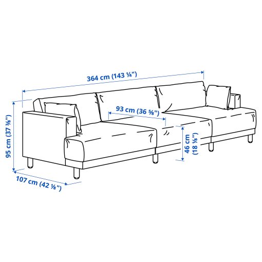 UPPÅKRA, 4,5-местен модулен диван, 196.140.75