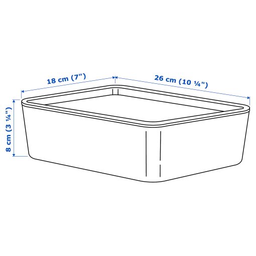 KUGGIS, кутия с капак, 18х26х8, 202.802.07