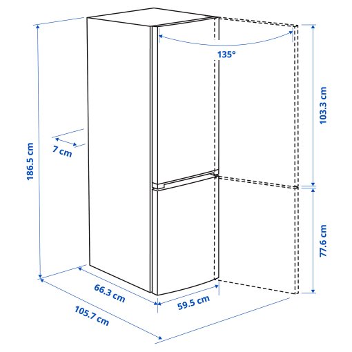 ALINGSAS, хладилник/фризер, IKEA 500 свободностоящ, 205.679.59