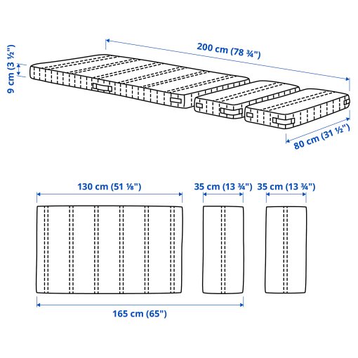 NATTSMYG, матрак с пяна разтегателно легло, 80x200 см, 205.930.05