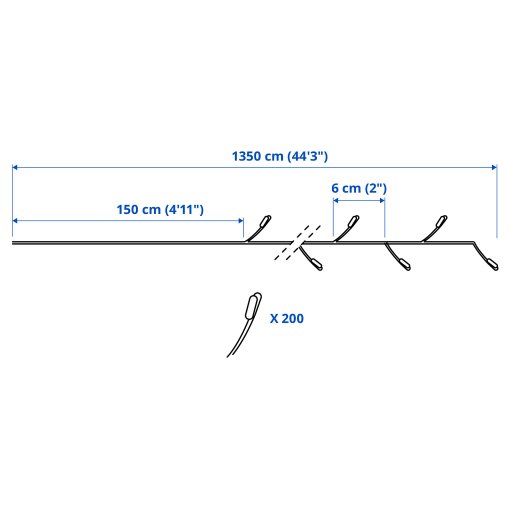 STRÅLA, LED гирлянда с 200 лампички, 205.990.50