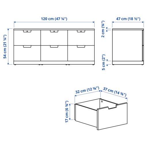 NORDLI, скрин с 6 чекмеджета, 292.394.97