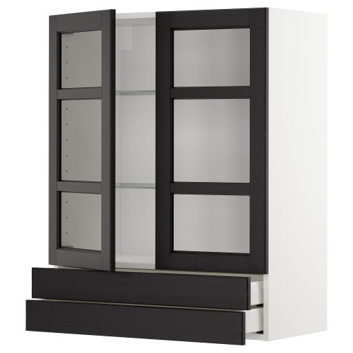 METOD/MAXIMERA, стенен шкаф с 2 стъкл врати/2 чекм, 294.589.08
