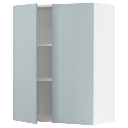 METOD, Стенен шкаф с рафтове/2 вратички, 294.797.79