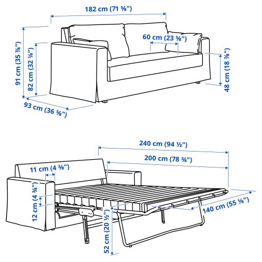 HYLTARP, 2-местен разтегателен диван, 294.896.03