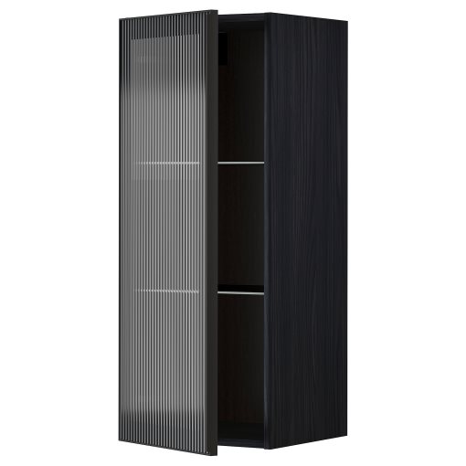 METOD, стенен шкаф с рафтове/стъклена врата, 294.907.29