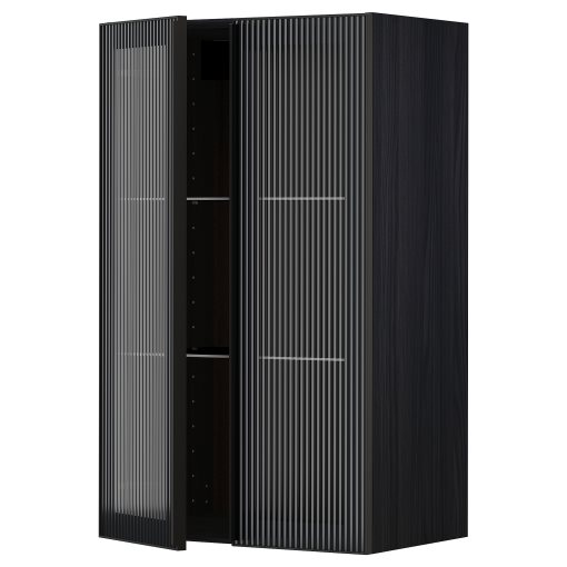 METOD, стенен шкаф с рафтове/2 стъкл. врати, 294.907.34