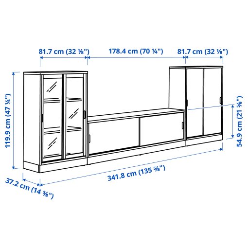TONSTAD, TV/секция с плъзгащи се врати, 295.150.65