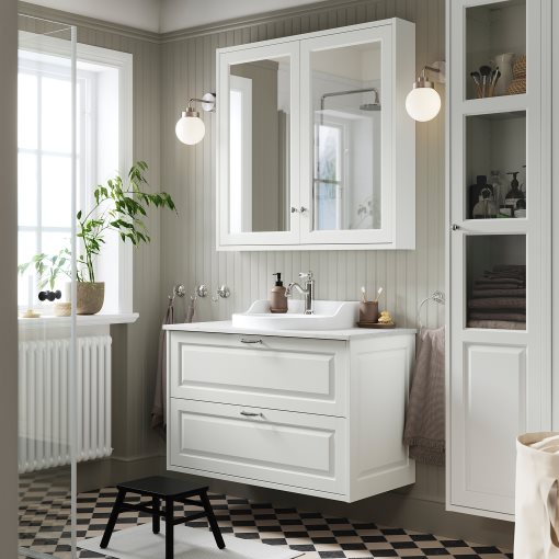 TANNFORSEN/RUTSJON, шкаф за мивка + чекмеджета/мивка/смесител, 295.215.61
