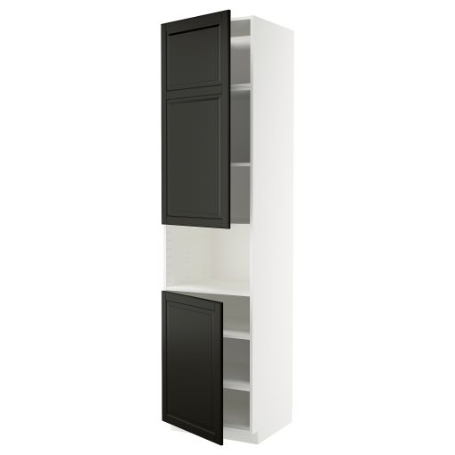 METOD, висок шкаф за микровълнова с 2 врати/рафт, 295.788.78