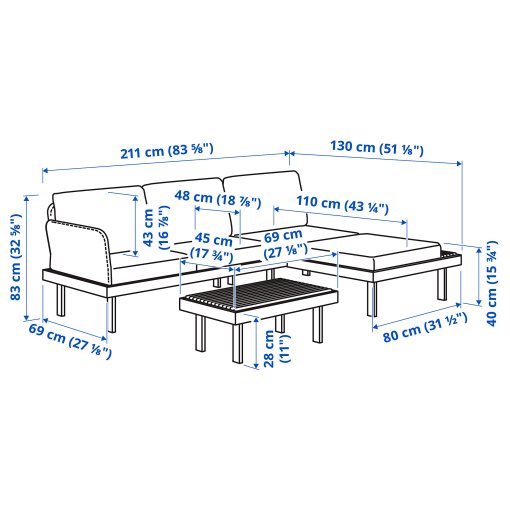 REVSKAR, 3-местен комплект, на открито, 295.856.71