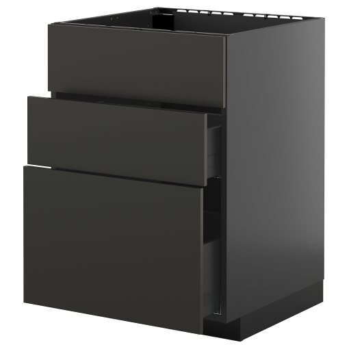 METOD/KNIVSHULT, долен шкаф за мивка + 3 чела/2 чекмеджета, 295.871.18