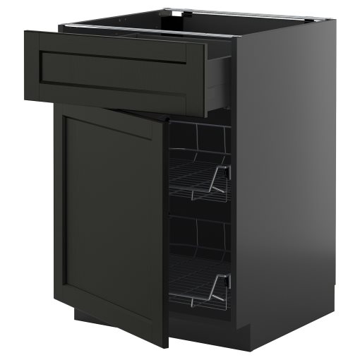 METOD/KNIVSHULT, долен шкаф с телена кошница/чекмедже/врата, 295.889.19