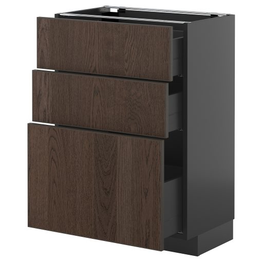 METOD/KNIVSHULT, долен шкаф с 3 чекмеджета, 295.894.95