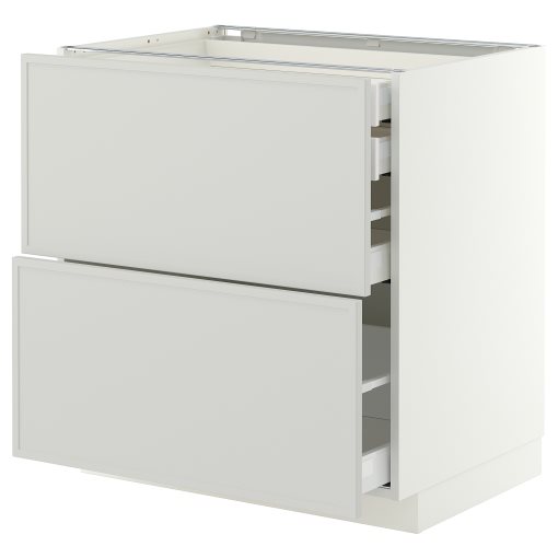 METOD/MAXIMERA, долен шкаф с 2 чела/2 ниски + 1 средно + 1 високо чекм., 80x60 см, 296.049.43