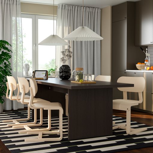 BERGSHYTTAN/LYCKAN, маса и 6 стола, 296.084.13