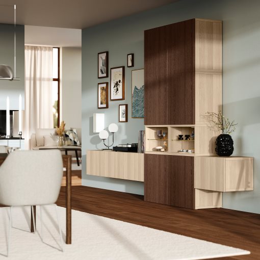 BESTÅ, комбинация за съхранение, аудио/видео, 360x42x231 см, 296.120.90