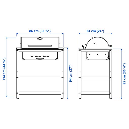 GRILLSKÄR, барбекю на въглища с шкаф, 86x61 см, 304.714.47