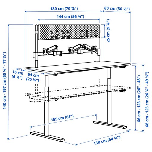 MÅLOMRÅDE, гейминг бюро за стоене/седене, 305.858.06