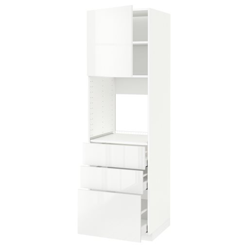 METOD/MAXIMERA, висок шкаф за фурнаа с врата/3 чекм, 394.591.63