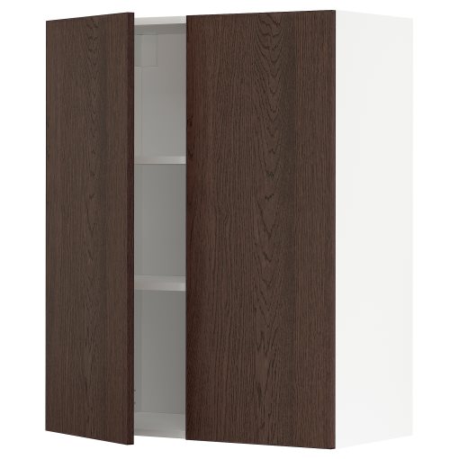 METOD, стенен шкаф с рафтове/2 вратички, 394.594.84